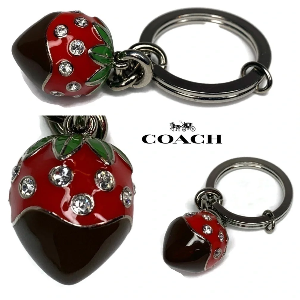 Coach Strawberry 🍓 Keychain Fob Vintage Fruit